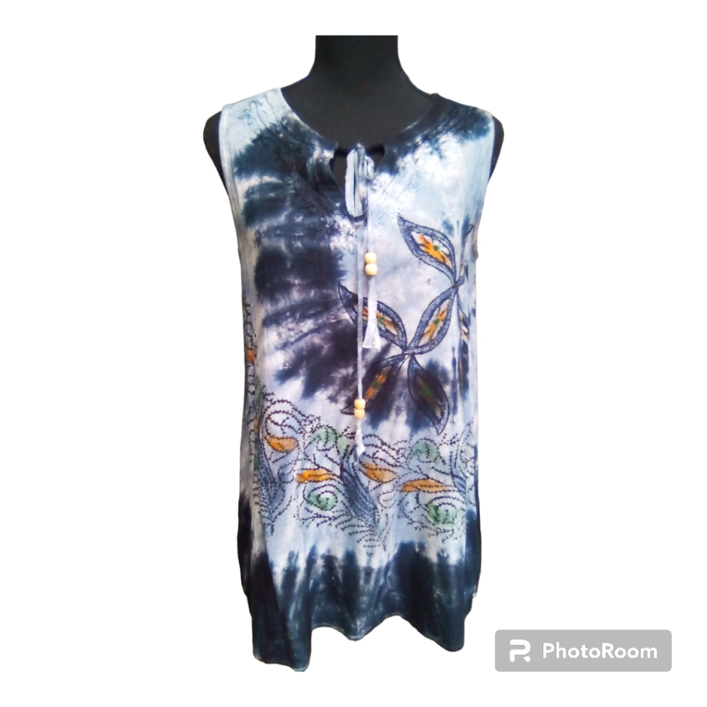 CW Classics Sleeveless Tie Dye  Blouse